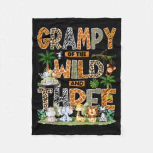 Grampy Of The Wild & Three Zoo 3rd Birthday Sa Fleece Blanket