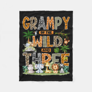 Grampy Of The Wild & Three Zoo 3rd Birthday Sa Fleece Blanket
