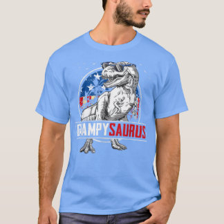 Grampy saurus Dinosaur T Re American Flag Family M T-Shirt