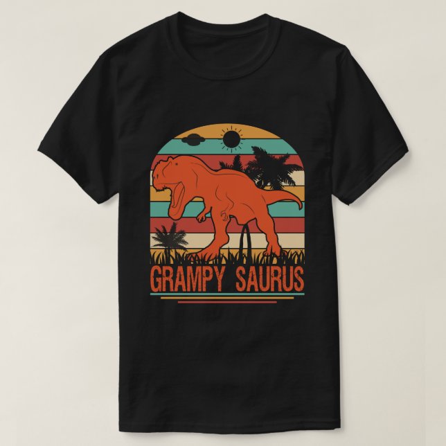 GRAMPY SAURUS Dinosaur Vintage  T-Shirt (Design Front)