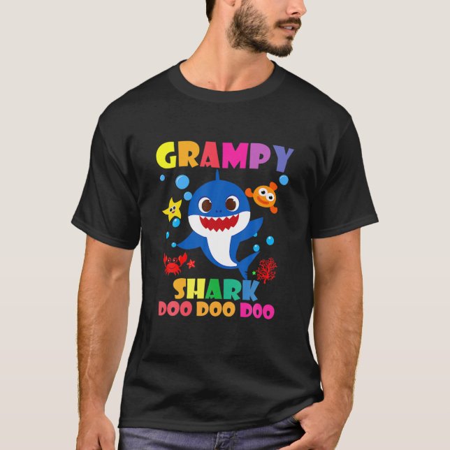 Grampy Shark Doo Doo Funny Baby Mummy Daddy Kids T-Shirt (Front)