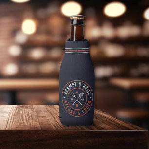 Grampy's Grill Personalised Year Established Bottle Cooler