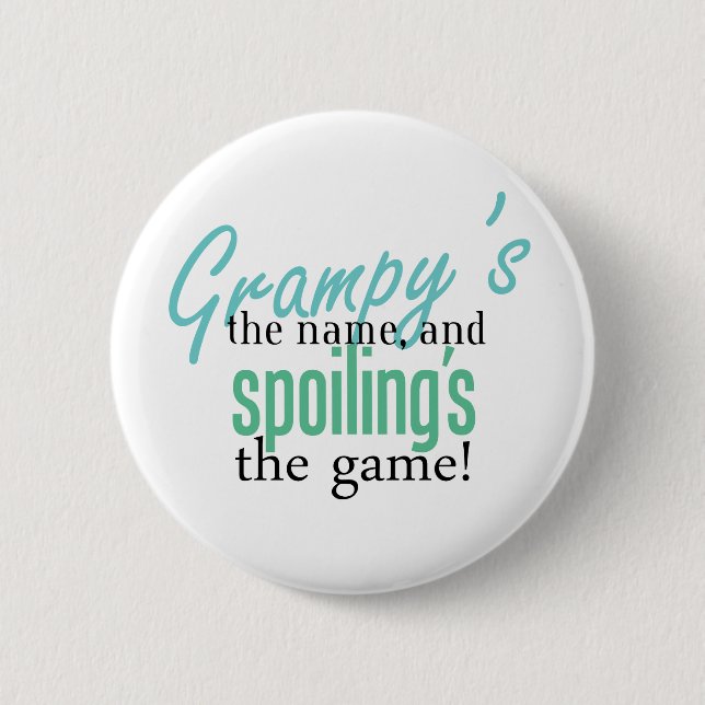 Grampy's the Name 6 Cm Round Badge (Front)