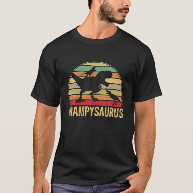Grampysaurus T Rex Dinosaur Father's Day For Men D T-Shirt (Front)