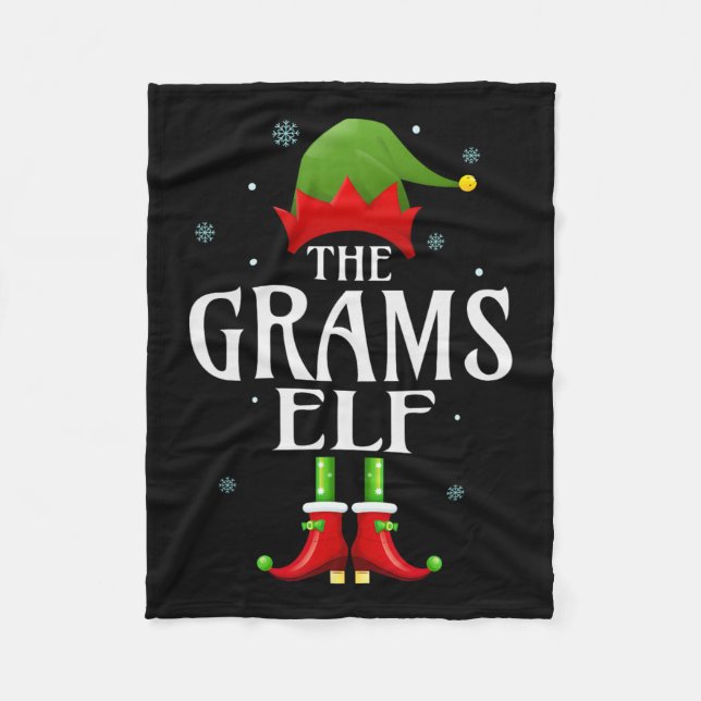 Grams Elf Xmas Matching Family Group Christmas Par Fleece Blanket (Front)