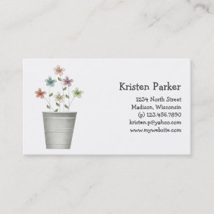 Gram's Garden · Flowers in Bucket Business Card