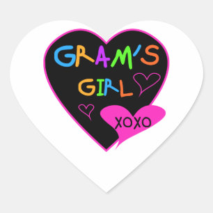 Gram's Girl Custom T-Shirts, Mugs, Buttons, Cases Heart Sticker