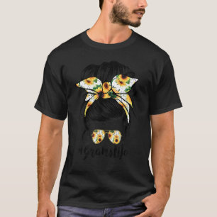 Grams Life Sunflower Messy Bun Mother's Day 1 T-Shirt
