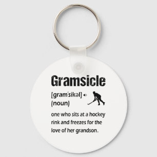 Gramsicle Funny Ice Hockey Grandma Sicle Definitio Key Ring