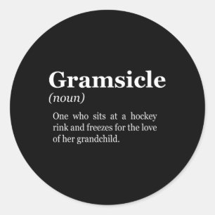 Gramsicle Hockey Grandma Sicle Classic Round Sticker