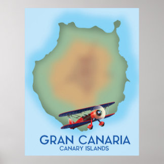 Gran Canaria canary island, travel poster art.