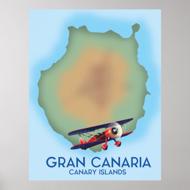 Gran Canaria  canary island, travel poster art. (Front)