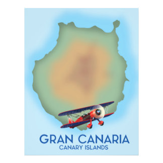 Gran Canaria canary island, travel poster art.