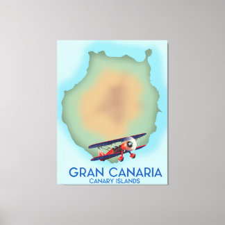 Gran Canaria canary island, travel poster art. Canvas Print