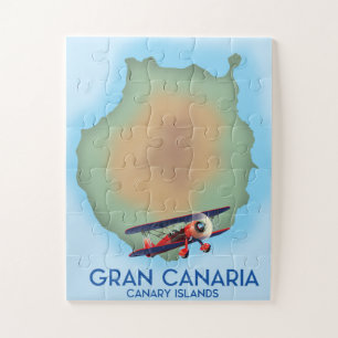 Gran Canaria  canary island, travel poster art. Jigsaw Puzzle