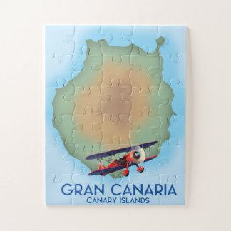 Gran Canaria canary island, travel poster art. Jigsaw Puzzle