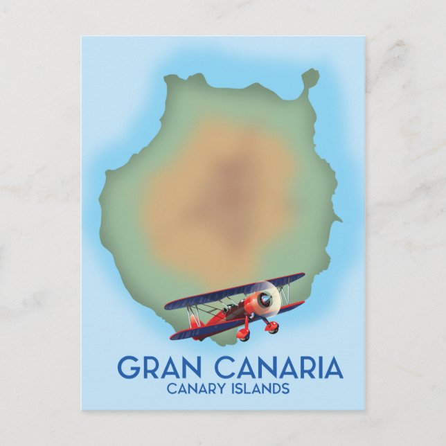 Gran Canaria  canary island, travel poster art. Postcard (Front)