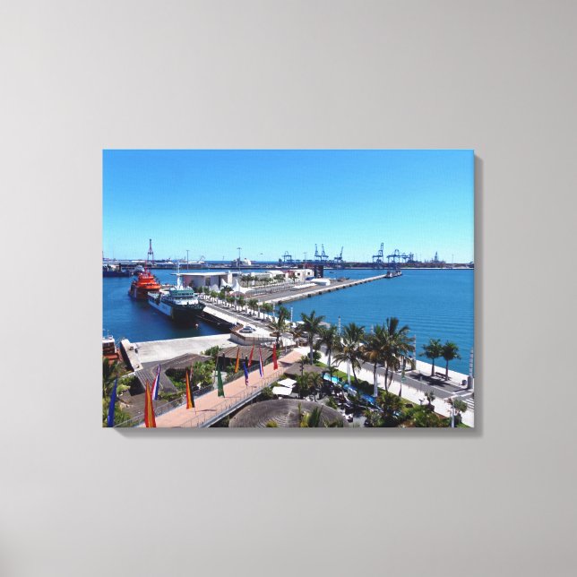 Gran Canaria Las Palmas harbour view canvas print (Front)
