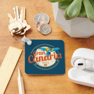 Gran Canaria Parrot Canary Islands Spain Vintage Key Ring