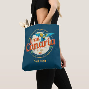 Gran Canaria Parrot Canary Islands Spain Vintage Tote Bag