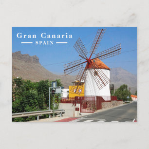 Gran Canaria Spain Traditional Windmill Holiday Postcard