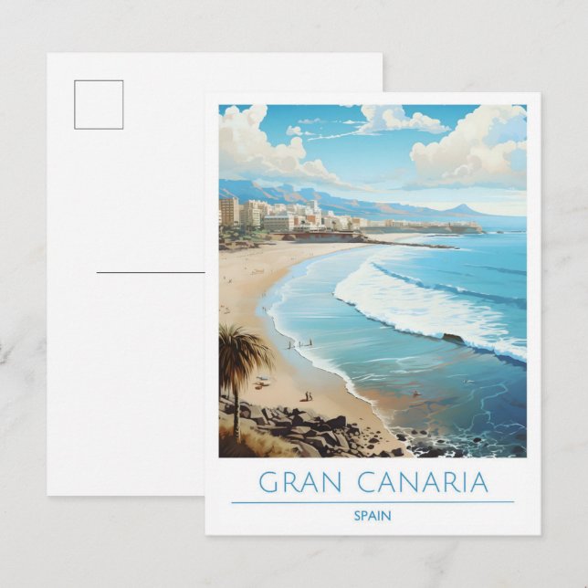 Gran Canaria Spain Vintage Travel  Postcard (Front/Back)