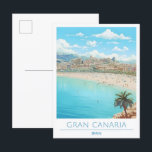 Gran Canaria Spain Vintage Travel  Postcard<br><div class="desc">Gran Canaria Spain Vintage Travel Painting Postcard</div>