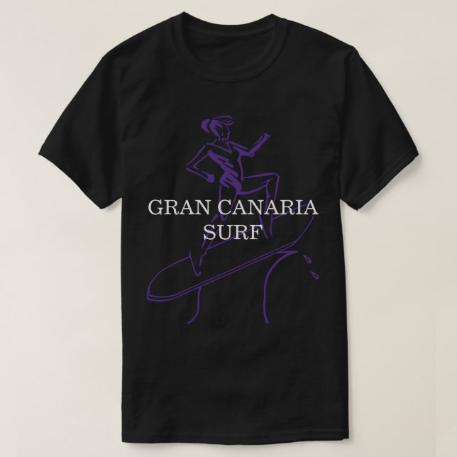 Gran Canaria Surf T-Shirt Black (Design Front)