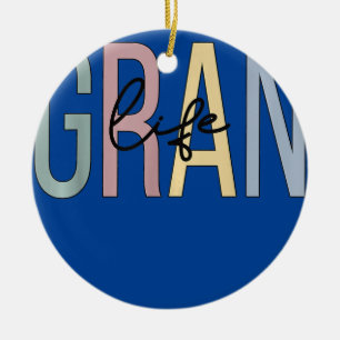 Gran Life Gran Grandma Boho Gran Grandmother Ceramic Tree Decoration