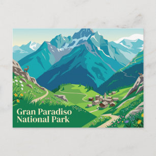 Gran Paradiso National Park Italy Postcard