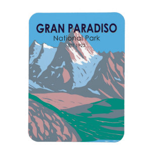 Gran Paradiso National Park Italy Vintage Magnet