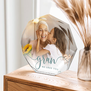 Gran We Love You   Grandma Script Overlay Photo Block
