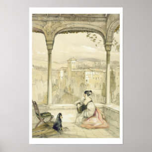 Granada (Alhambra), plate 9 from 'Sketches of Spai Poster