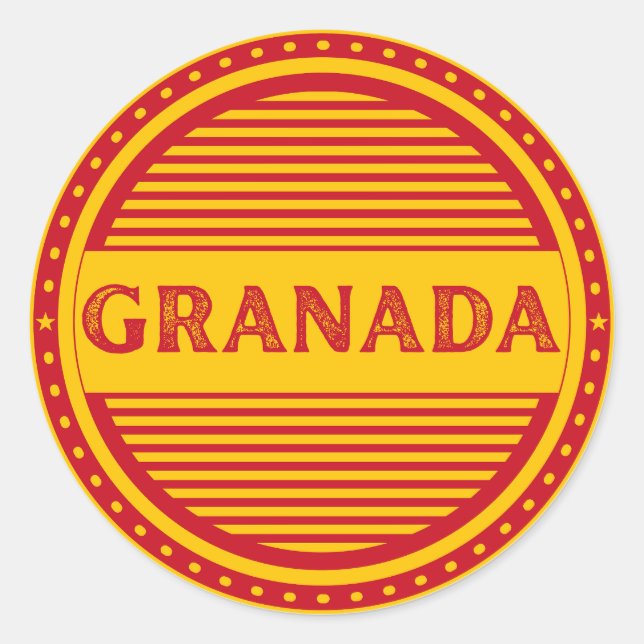 Granada City Pride Emblem – Spanish Identity Classic Round Sticker (Front)