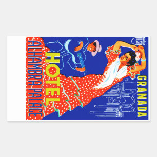 Granada Hotel Alhambra Palace Rectangular Sticker