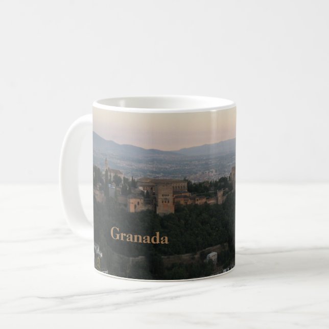Granada Spain, Alhambra Postcard Coffee Mug (Front Left)