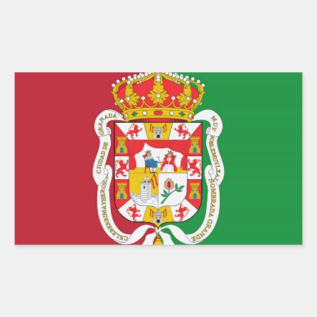 Granada (Spain) City Flag Rectangular Sticker (Front)