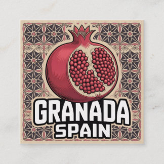 Granada Spain Pomegranate Sticker Enclosure Card