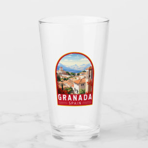Granada Spain Travel Art Vintage Glass