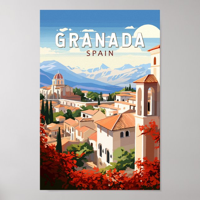 Granada Spain Travel Art Vintage Poster (Front)