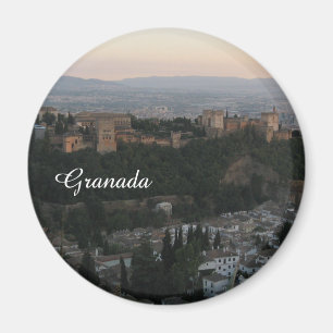 Granada,Spain View Photo Standard, 5.7 Cm  Magnet