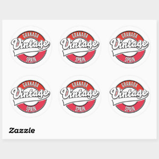 Granada spain vintage style logo classic round sticker