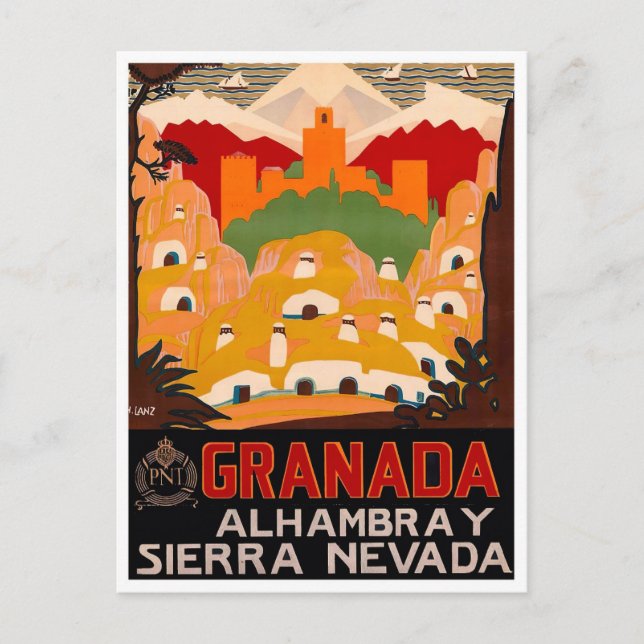 Granada Spain vintage travel  Postcard (Front)