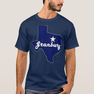 Granbury Texas Navy Blue Lone State Map T-Shirt