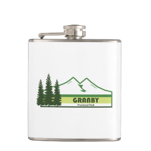 Granby Provincial Park Green Stripes Hip Flask