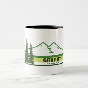 Granby Provincial Park Green Stripes Two-Tone Coffee Mug