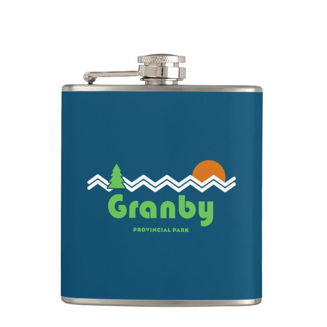 Granby Provincial Park Retro Hip Flask (Front)