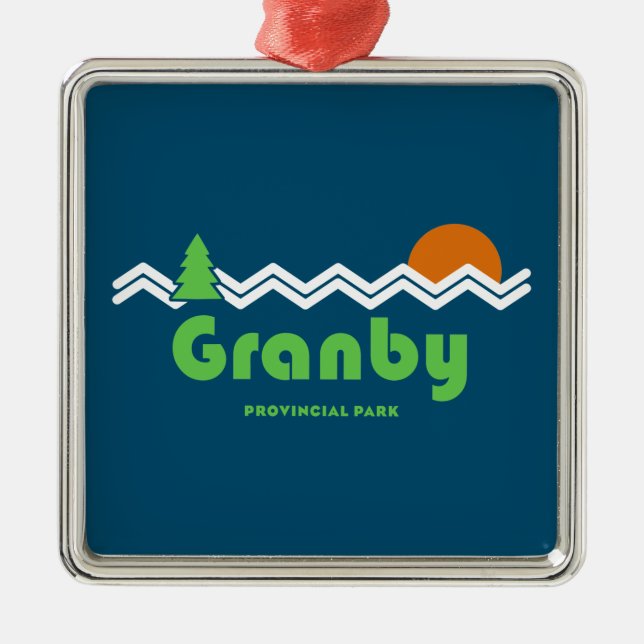 Granby Provincial Park Retro Metal Tree Decoration (Front)