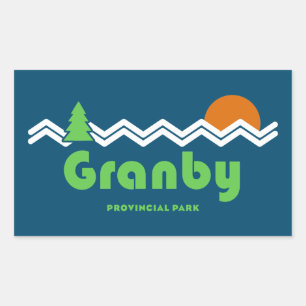 Granby Provincial Park Retro Rectangular Sticker