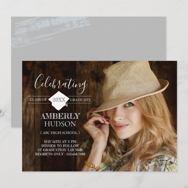 Grand Achievement Graduation Photo Announcement (Front/Back)